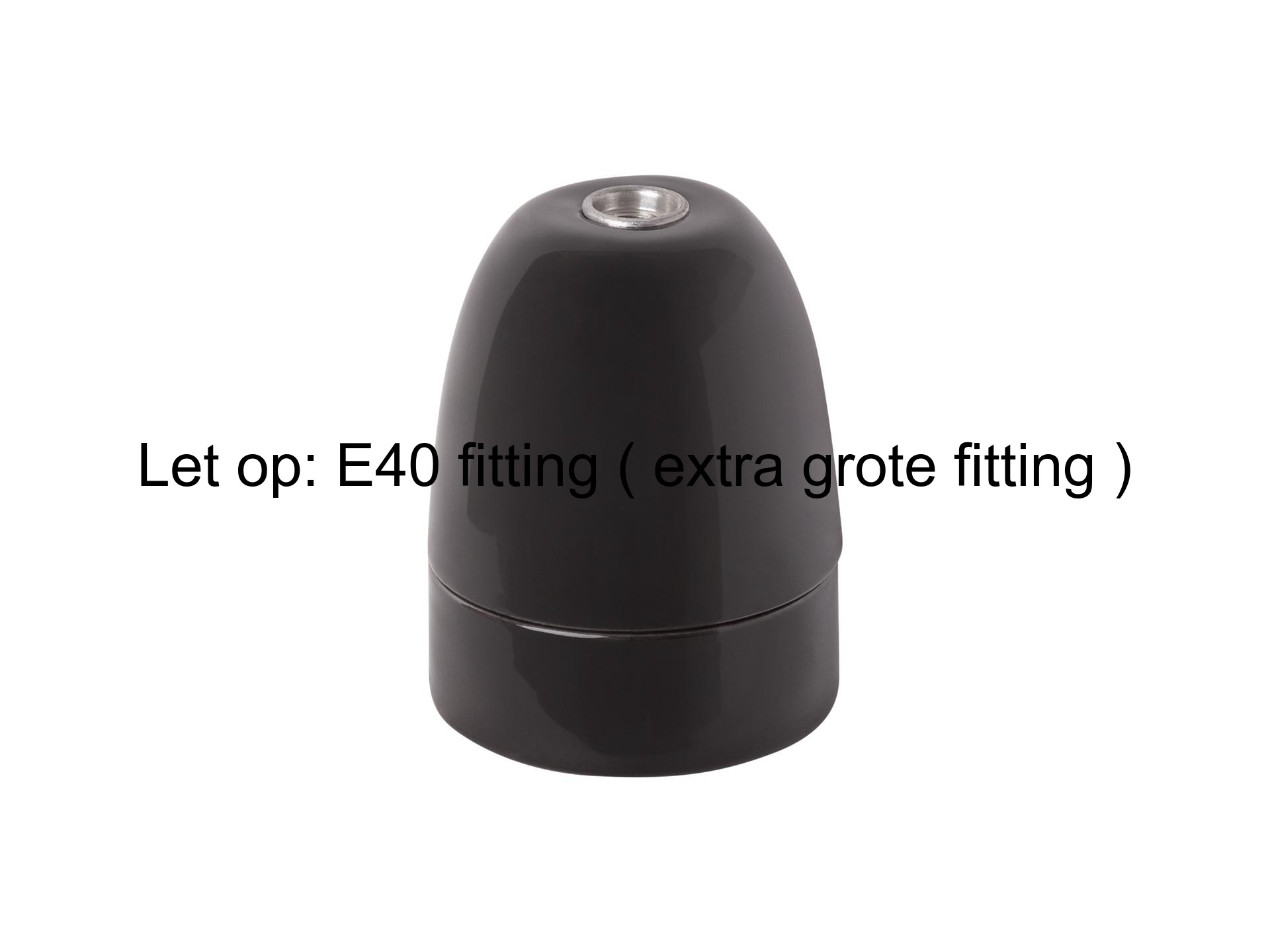 Porselein fitting E40 zwart