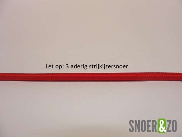 Rood strijkijzersnoer - 3 aderig