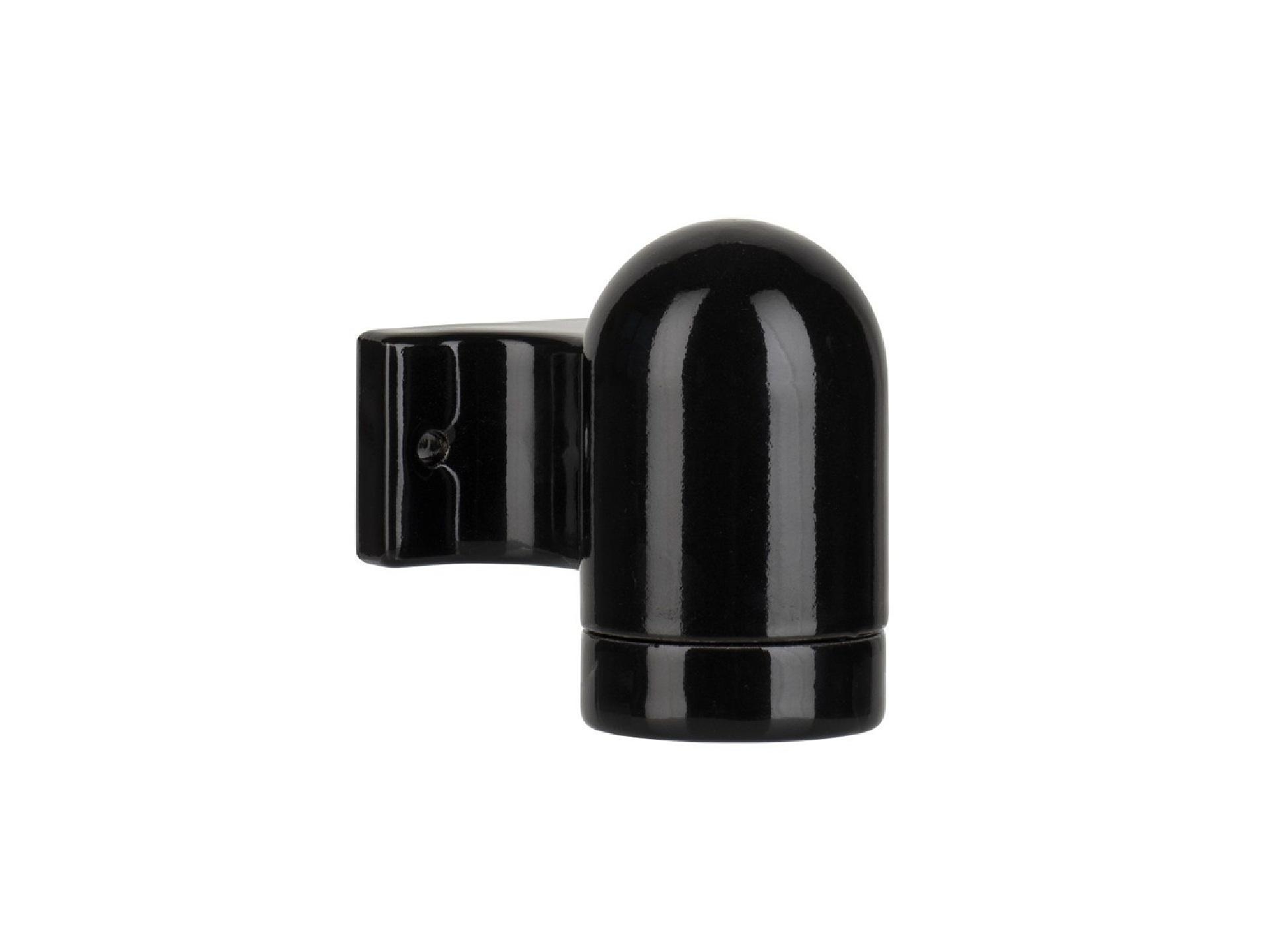 Wandlamp porselein haak E27 zwart Wandlamp porselein haak E27 zwart