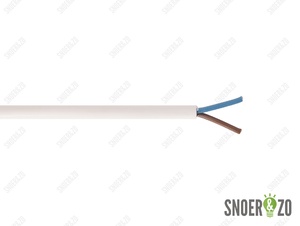 Snoer rond wit 2x1,00 mm²