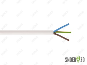 Snoer rond wit 3x0,75 mm²