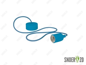 Snoerpendel E27 siliconen blauw