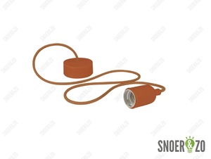 Snoerpendel E27 siliconen bruin