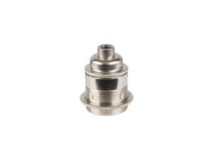 Metalen fitting E27 industrial nikkel doorlopende mantel met fittingring Metalen fitting E27 industrial nikkel doorlopende mantel met fittingring
