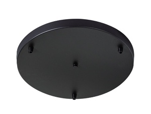 Plafondkap metaal plat zwart met 3 gaten en beugel - XL - 35cm Plafondkap metaal plat zwart met 3 gaten en beugel - XL - 35cm