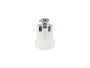 Porselein fitting E27 met montagebeugel M10x1 met aarde aansluiting Porselein fitting E27 met montagebeugel M10x1 met aarde aansluiting
