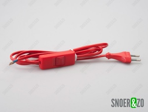 Rood snoer 1.7 meter + schakelaar Rood snoer 1.7 meter + schakelaar